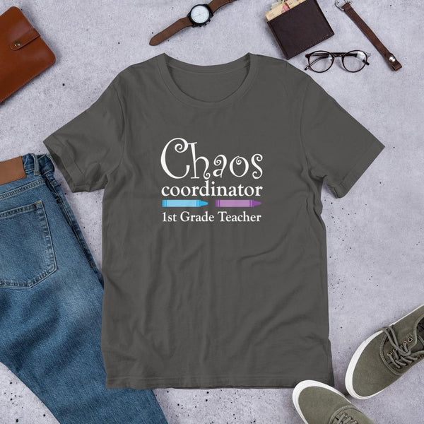Chaos Coordinator First Grade Teacher Shirt-Tee Shirt-Faculty Loungers Gifts for Teachers