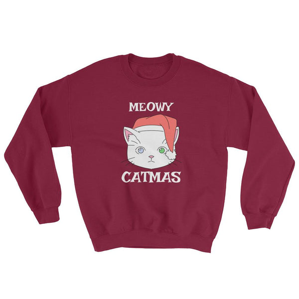 Cute Christmas Cat Sweatshirt Meowy Catmas-Faculty Loungers