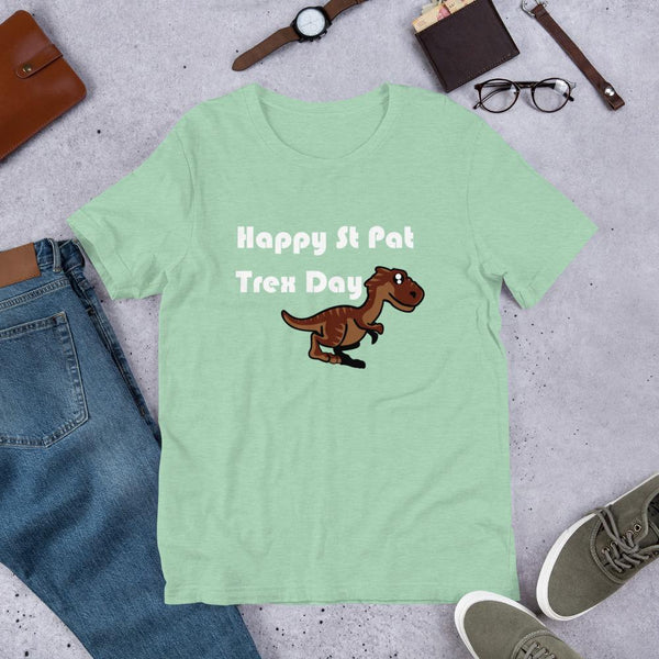 Cute Dinosaur St Patrick's Day Shirt - Happy St Pat Trex Day-Faculty Loungers