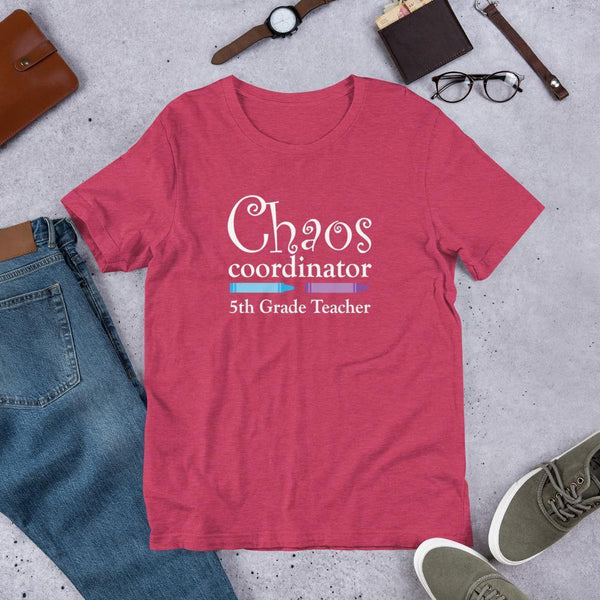 Fifth Grade Teacher Shirt Chaos Coordinator-Tee Shirt-Faculty Loungers Gifts for Teachers