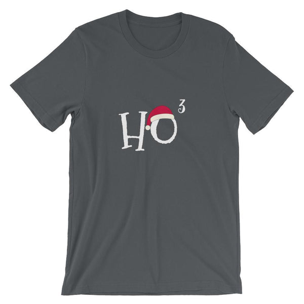 Funny Christmas Shirt for Math Teachers and Nerds, HoHoHo, Ho Cubed, Short-Sleeve Unisex T-Shirt-Faculty Loungers
