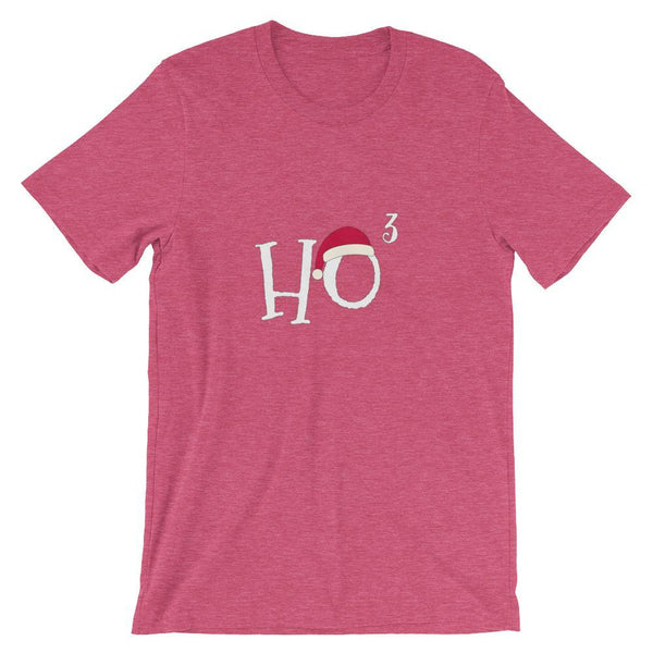 Funny Christmas Shirt for Math Teachers and Nerds, HoHoHo, Ho Cubed, Short-Sleeve Unisex T-Shirt-Faculty Loungers