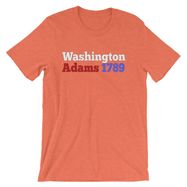 Historical Election Shirt for Teachers, George Washington & John Adams 1789-Faculty Loungers