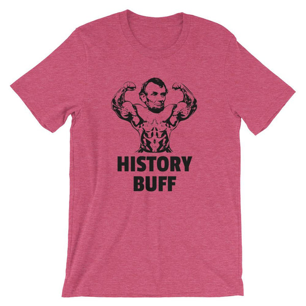 History Buff Tee Shirt, Abraham Lincoln with Muscles-Faculty Loungers