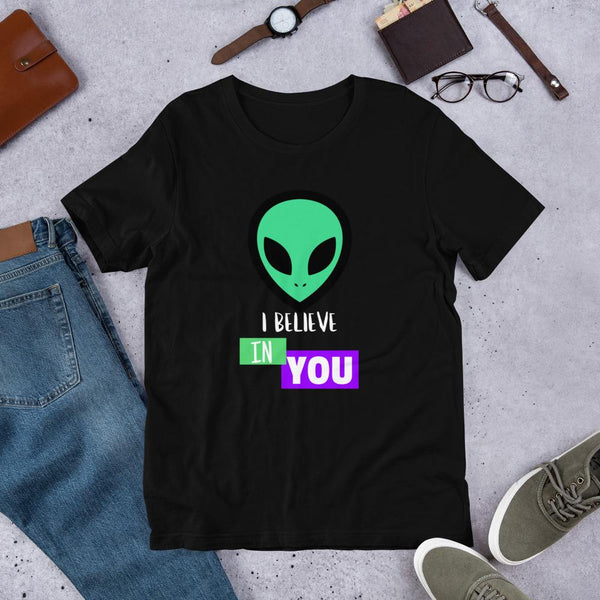 I Believe in You - Inspiring Alien T shirt-Faculty Loungers