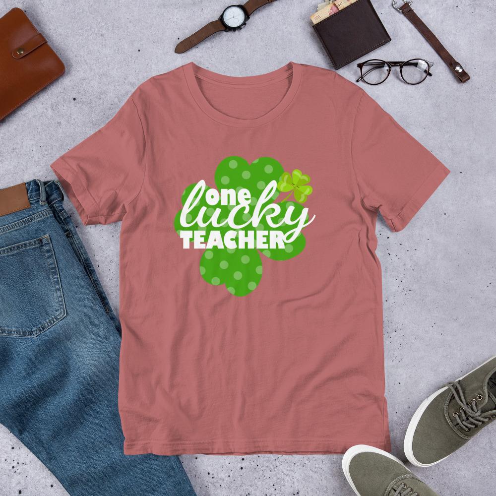 One Lucky Teacher t-shirt – AllStarStitches
