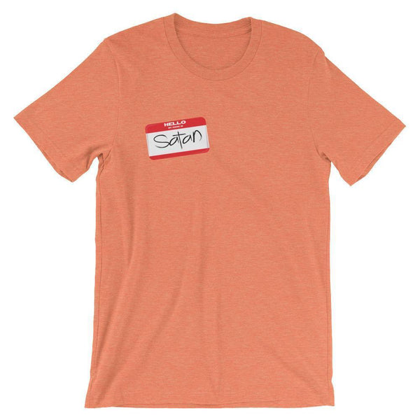 Satan Name Tag Shirt for Lazy Halloween Costume-Tee Shirt-Faculty Loungers Gifts for Teachers