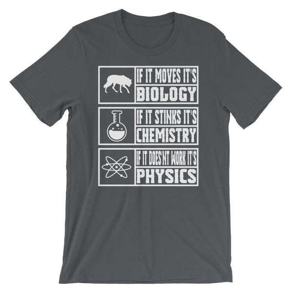 Science Humor Shirt - Biology, Chemistry, Physics-Faculty Loungers