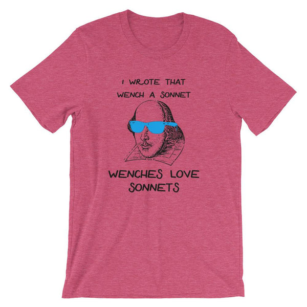 Shakespeare Tee Shirt for Funny Teachers, Wenches Love Sonnets-Faculty Loungers