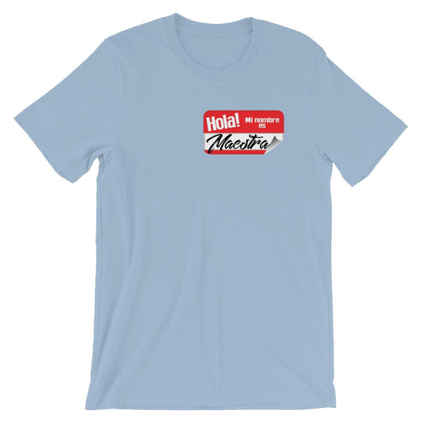 Spanish Teacher Shirt with Maestra Name Tag-Faculty Loungers