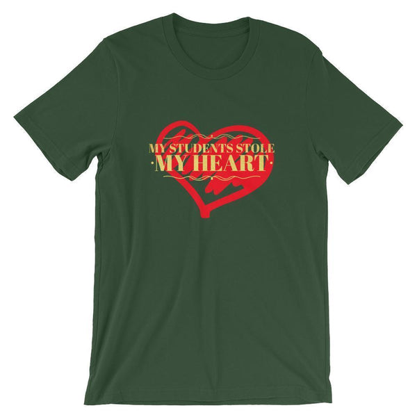 Teacher Valentines Day Tshirt - Students Stole My Heart-Tee Shirt-Faculty Loungers Gifts for Teachers