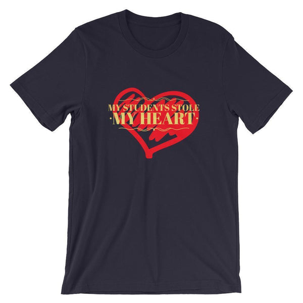 Teacher Valentines Day Tshirt - Students Stole My Heart-Tee Shirt-Faculty Loungers Gifts for Teachers