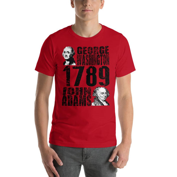 Vintage Style Historical Election Shirt - Washington and Adams-Faculty Loungers